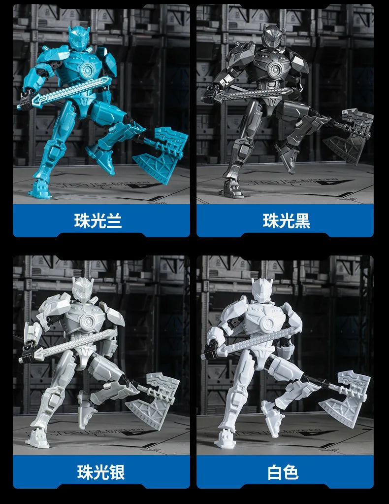 DIY Creative Ancient Roman Style Multi Joint Mobile building Justice Shield Mech Toy Assembly Model Handmade for children gifts