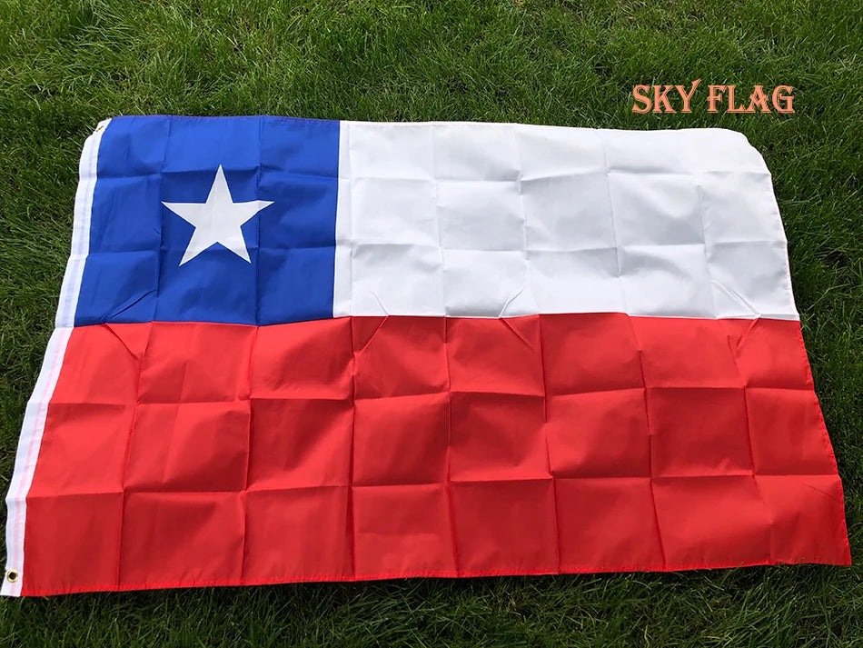 SKY FLAG Chile Flag 90X150cm chl cl chile Polyester FLAG Banner with 2 Grommets for Hanging