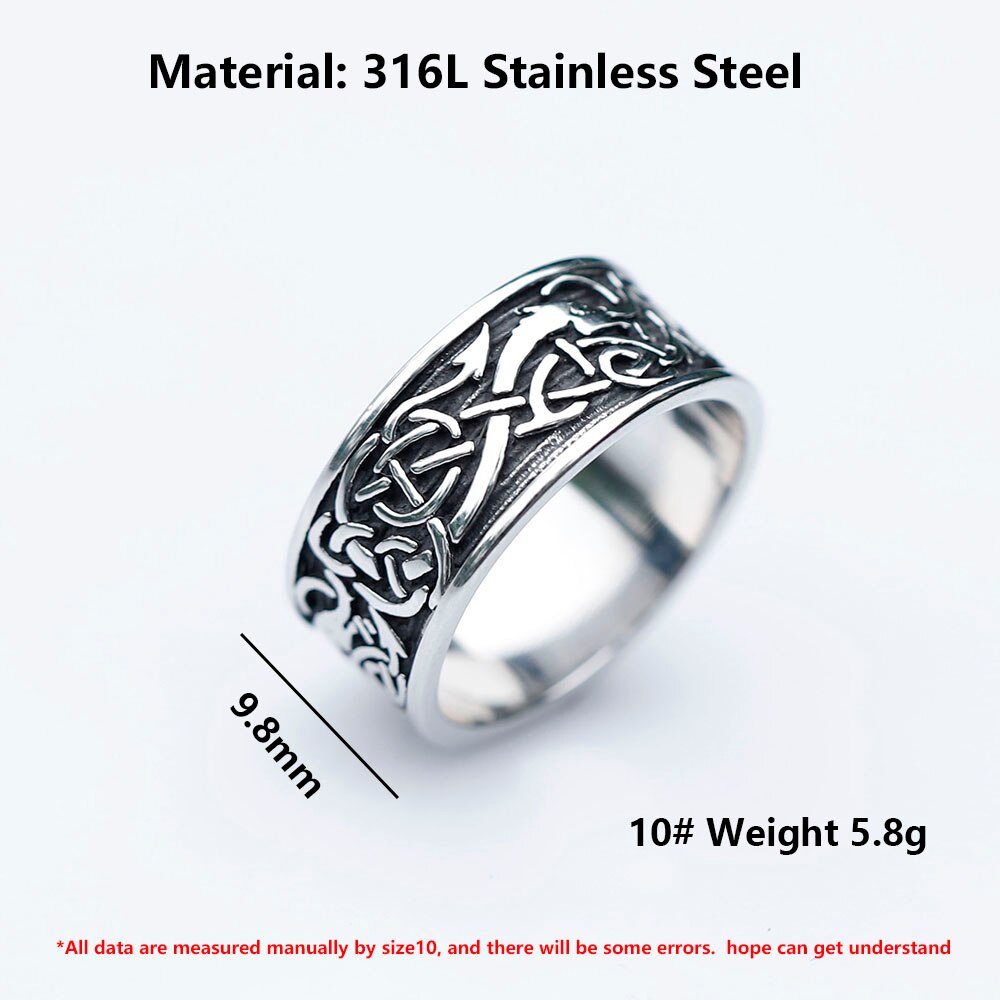 2022 NEW Men's 316L stainless-steel rings Odin dragon Rune Thor Hammer Nordic VIKING Amulet fashion Jewelry Gifts