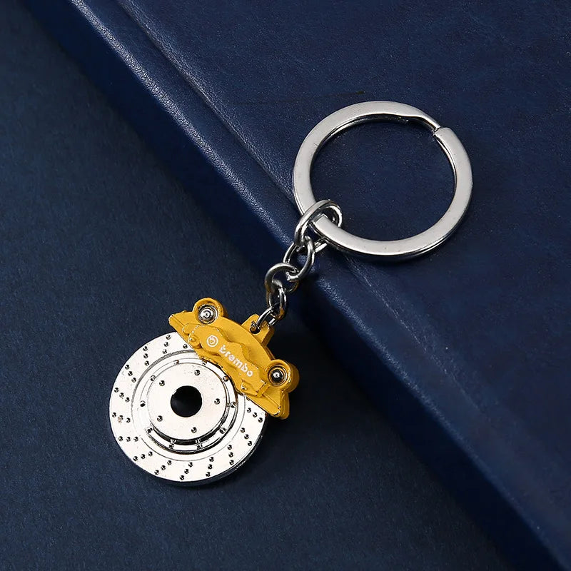 Mini Zinc Alloy Auto Parts Keychains Simulated Speed Gearbox Absorber Motor Piston Pendant Car Keys Holder Keyring Cute Men Gift SC yellow 8 cm