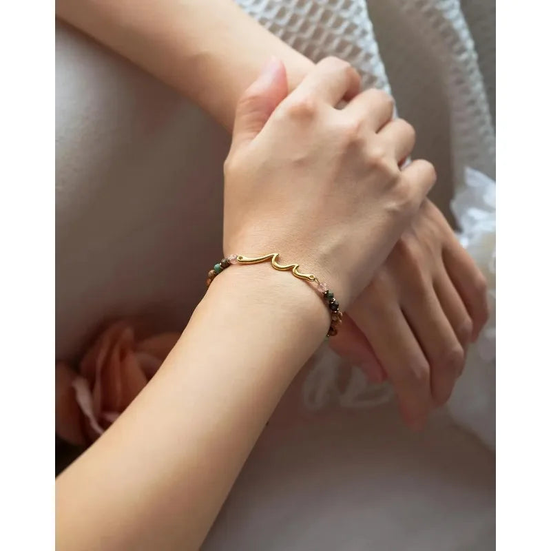 Meaningful Gifts Wave Bracelet,The Waves of Life We've been Through,Meaningful Graduation Gifts for Friends,Daughters,Classmates