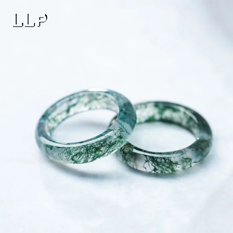 High-Quality Natural Aquatic Plant Jade Ring - Truly Jade Jewelry With Exquisite Aquatic Plant Patterns
