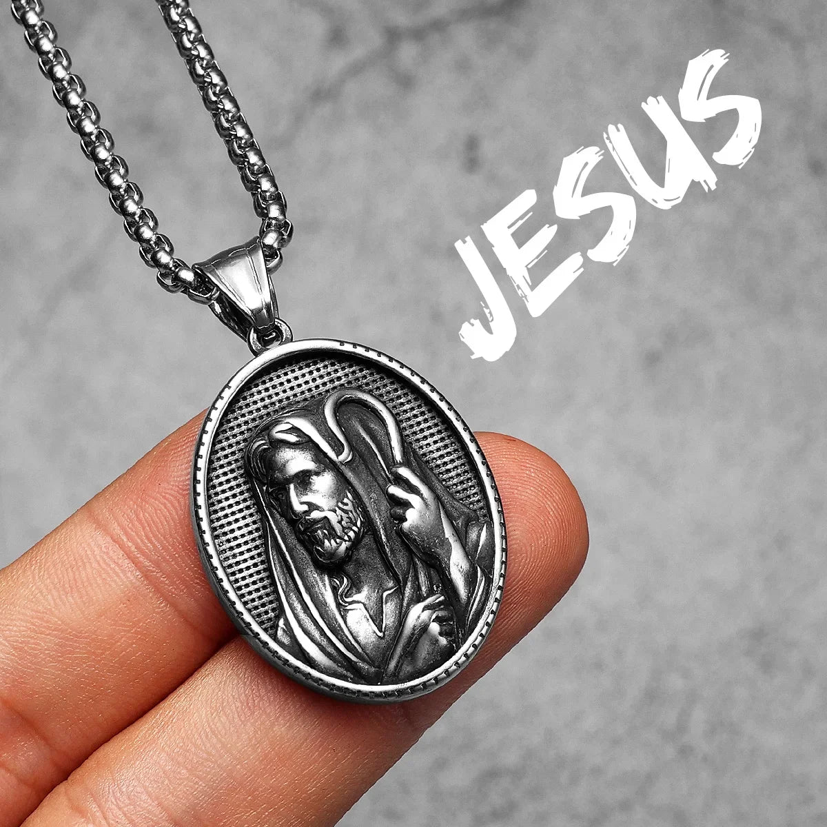 Cross Christian Jesus Powerful Amulet Stainless steel Men Necklaces Pendant Chain For Women Jewelry Accessories Gifts Wholesale