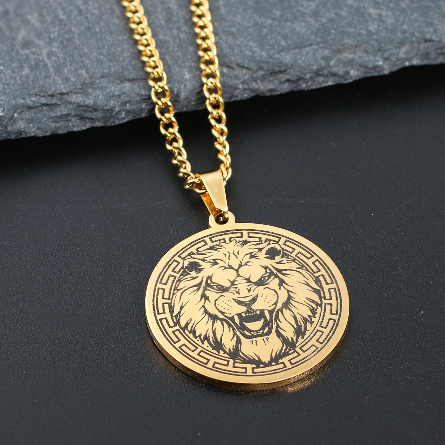 DOOYIO Bear Wolf Tiger Lion Animal Pendant Necklace Stainless Steel Statement Box Chain Male Men Necklaces Jewelry