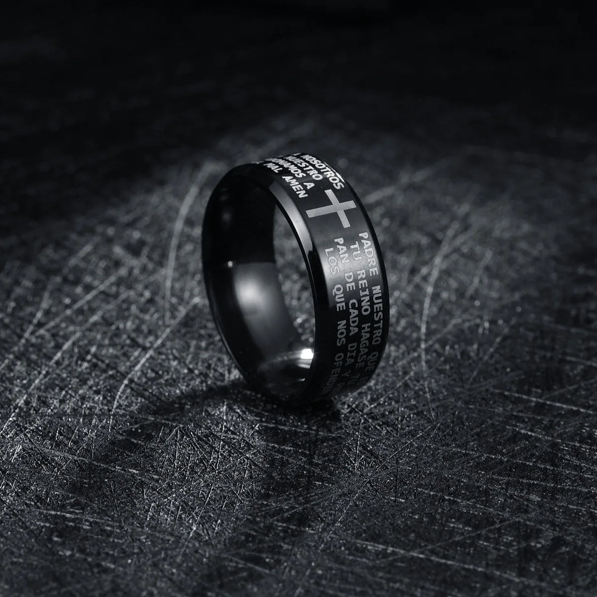 Fashion Men's Stainless Steel Bible Verse Jesus Cross Rings For Men Christian Cross Religious Ring Men Amulet Jewelry Wholesale