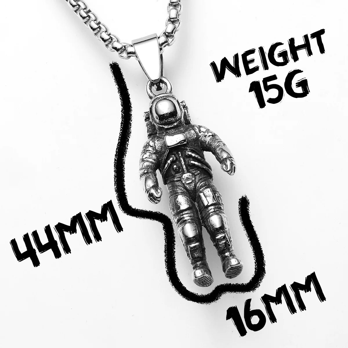 Astronaut Spaceman Stainless Steel Man Necklaces Pendant Chain Retro Punk Women Fashion Jewelry Gifts Wholesale Dropshiping