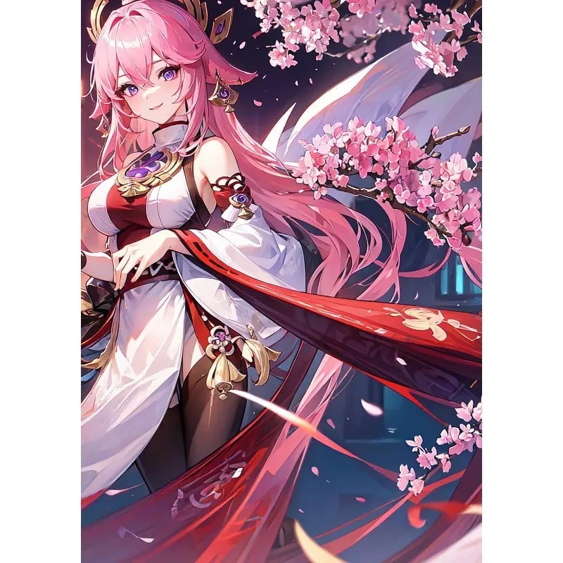 Anime Games Genshin Impact Role Poster Kokomi Yae Miko Dehya Yoimiya Furina Canvas Painting Modern Wall Art Picture Home Decor j