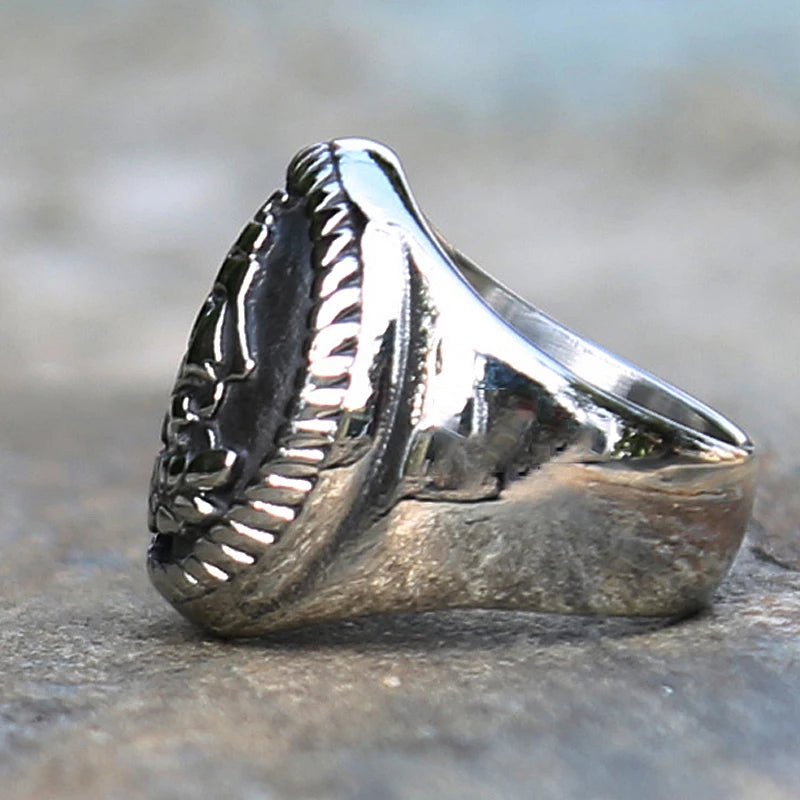 Vintage Gothic Sailboat Rings For Men Sailing Stainless Steel Viking Ring Talisman Men's Ring Cool Sailor Viking Accessories