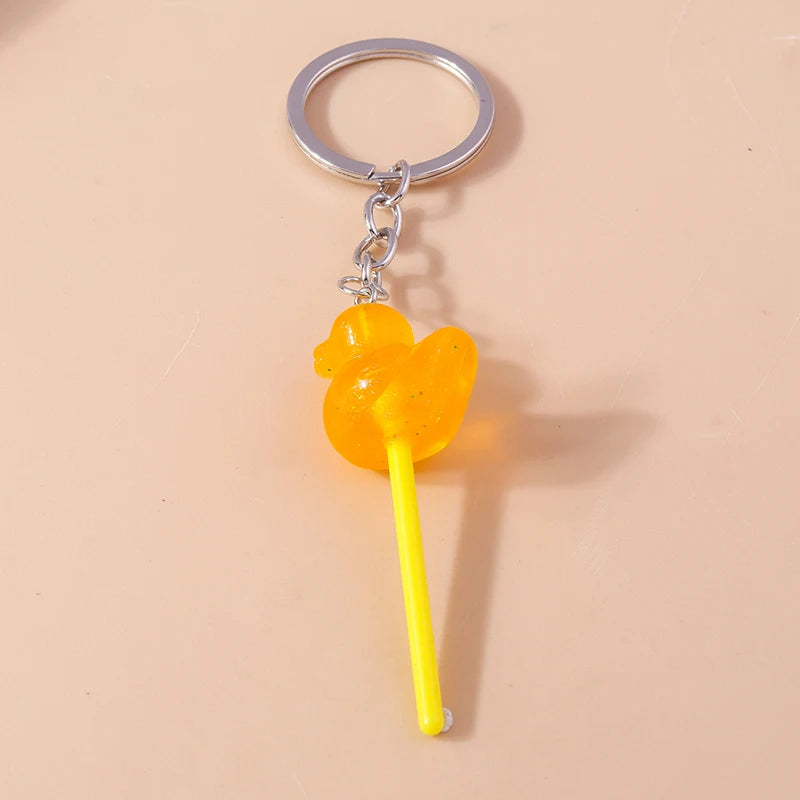 Lovely Resin Candy Lollipop Keychain Mini 3D Simulation Food Key Rings for Men Women Handbag Pendants DIY Kids Jewelry Gifts as picture shows 25