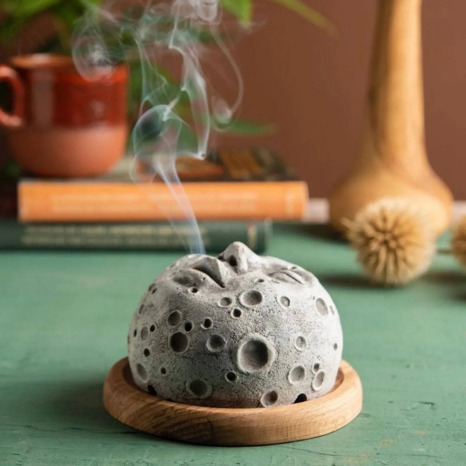 Incense Burner,Incense Burner Holder Unique Moon Face Incense Cone Burner Elevate Meditation Serenity Meets Aromatherapy.