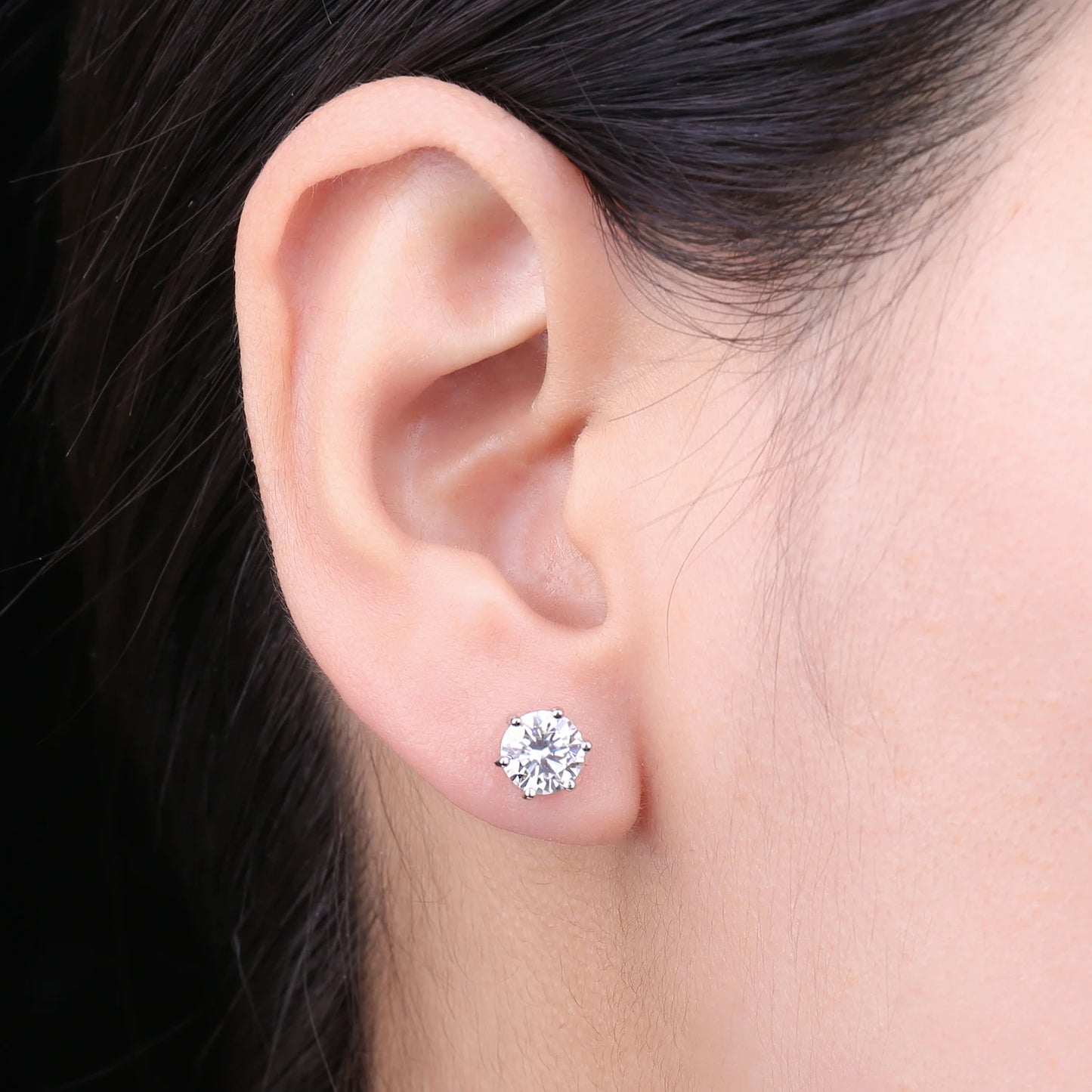 JewelryPalace Round 5A Cubic Zirconia Wedding Engagement 925 Sterling Silver Stud Earrings for Woman Fashion Anniversary Gift