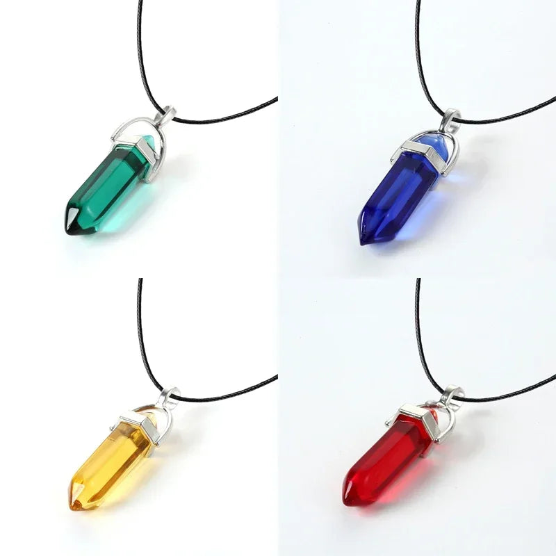 Natural Crystal Wishing Stone Necklace Energy Stone Hexagonal Pendant Men Women Birthday Gift Healing Talisman Jewelry