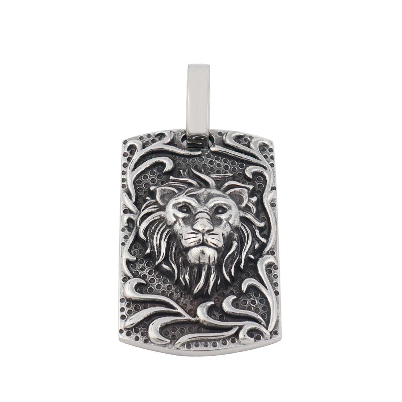 Men Stainless Steel Lion Necklaces Vintage Punk Animal Pendant Men's Unique Domineering Biker Amulet Jewelry Gifts Dropshipping