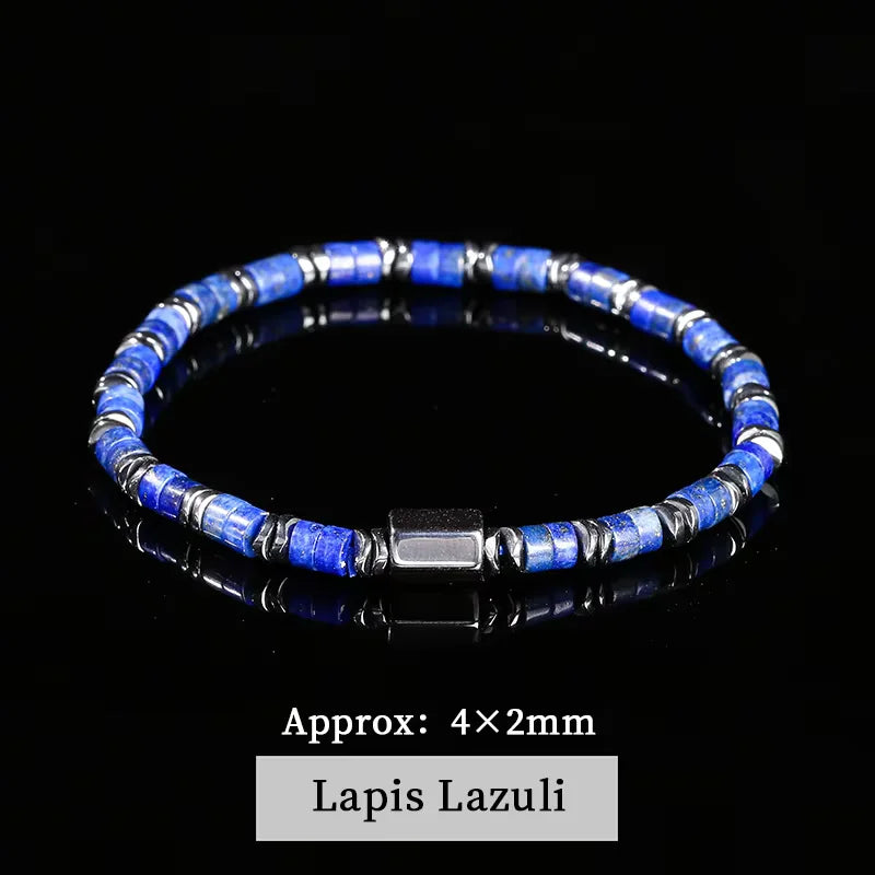 JD Natural Yellow Tiger Eye Stone Tube Shape Bracelets for Women Men Classic Stainless Steel Elastic Bangles Yoga Energy Gifts