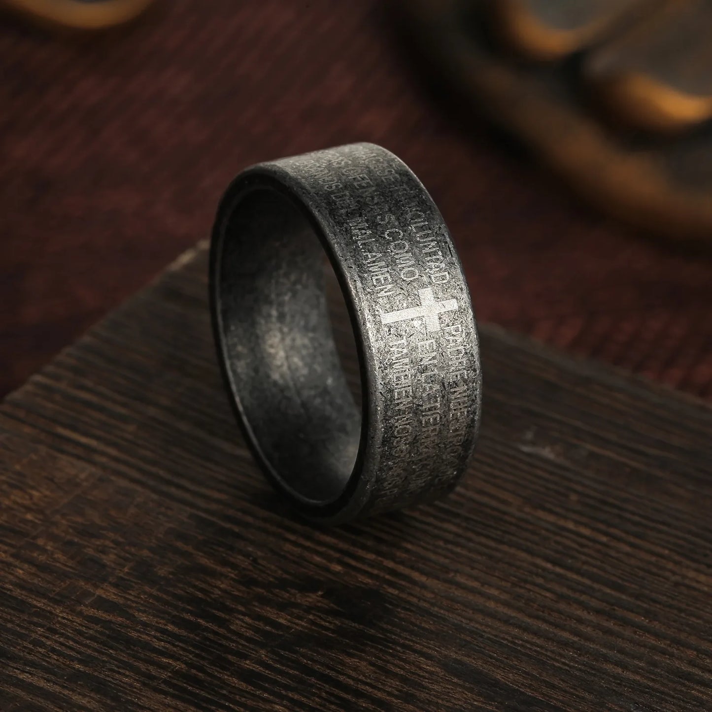 Vintage Men's Stainless Steel Bible Verse Jesus Cross Rings For Men Christian Cross Religious Ring Men Amulet Jewelry Wholesale