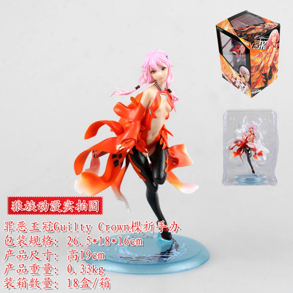 17cm New Guilty Crown Yuzuriha Inori Japanese Sexy Anime Figure Girl Pvc Statue Model Doll Collection Ornaments Toys Hobbies Yuzuriha Inori with box