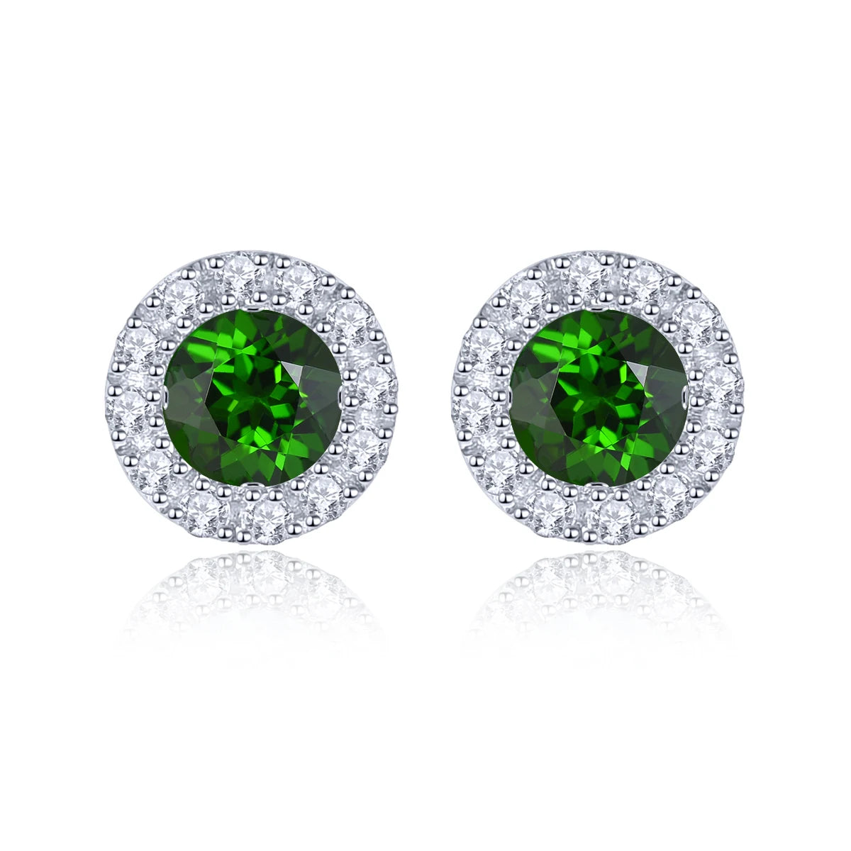 Natural Tanzanite Sterling Silver Stud Earring 0.5 Carats Genuine Tanzanite Classic Design Daily Style S925 Fine Jewelrys Natural Diopside