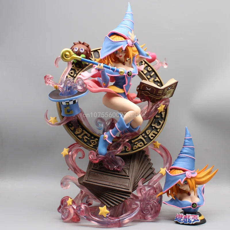 Yu-Gi-Oh! Duel Monsters Kuriboh Magi Figure Black Magician Girl Art 37cm PVC Action Figures Toy Collectible Girl GK Model Gifts 37CM With Box