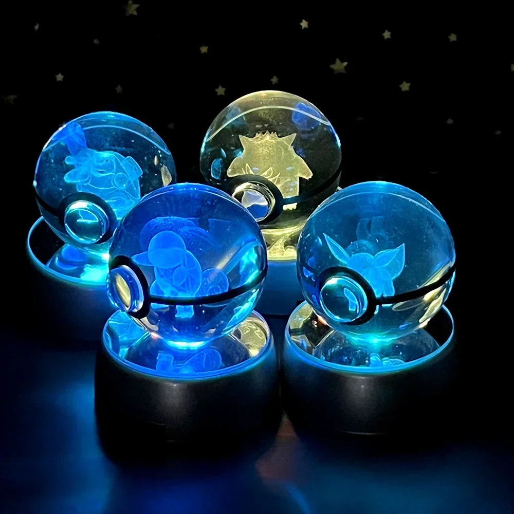 3D Pokemon Crystal Ball LED Night Light