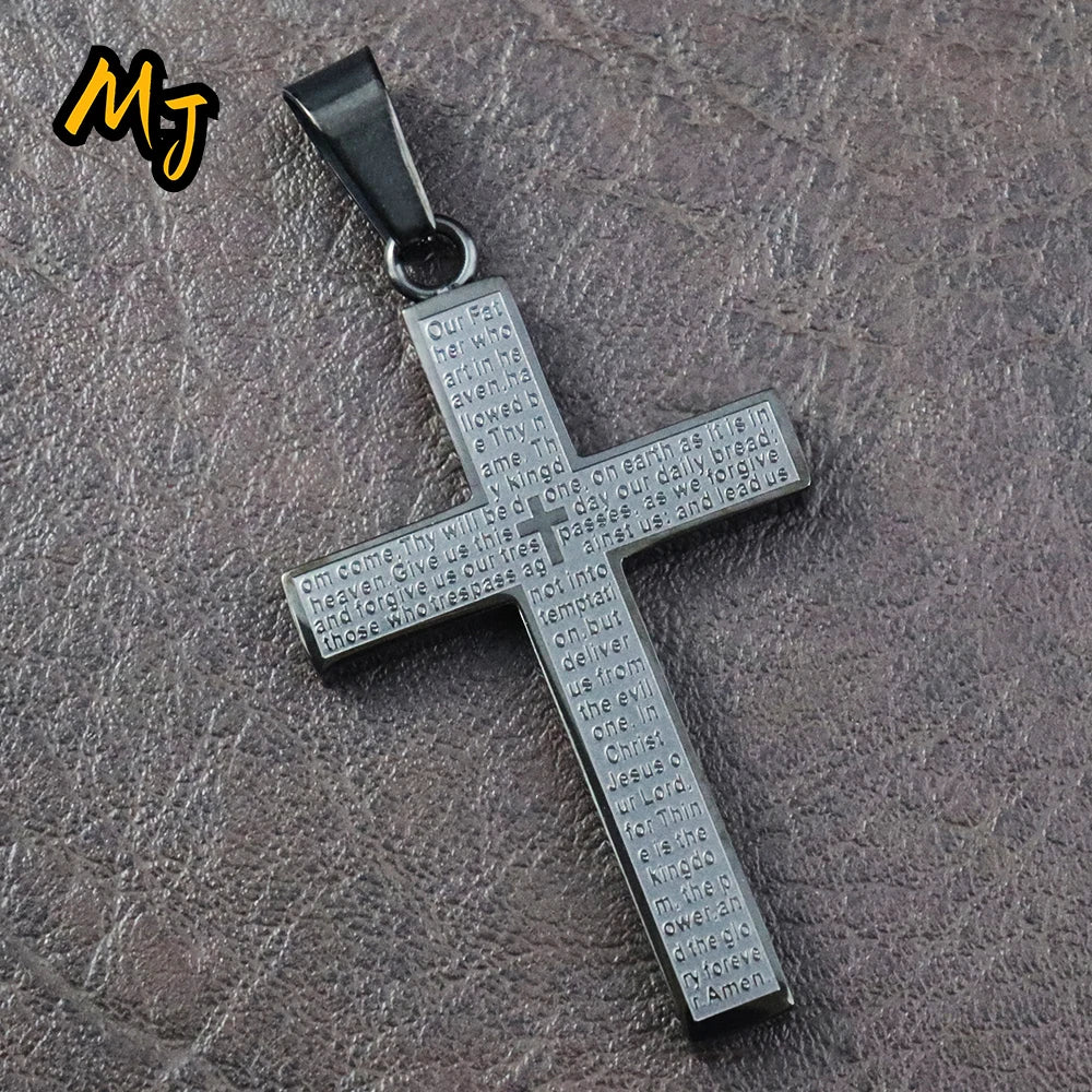 New Stylish Cross Necklace for Men Women Exquisite Stainless Steel Religious Cross Pendant Punk Biker Amulet Jewelry