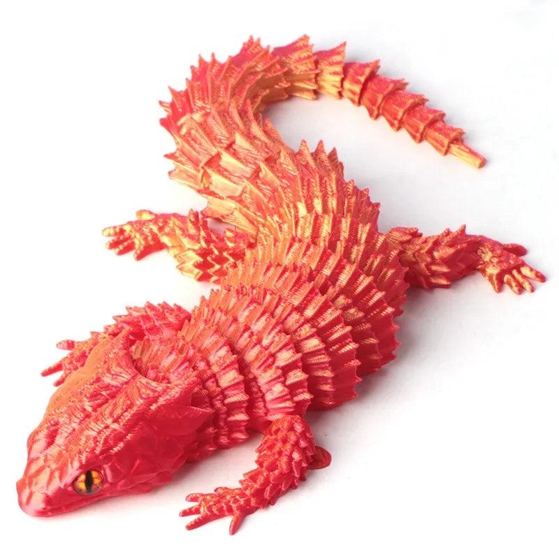 3D Printed Conjoined Lizard Statue Ornaments, Movable Cartoon, Creative Desk Plants, Rockery, Fish Tank Landscaping Decoration