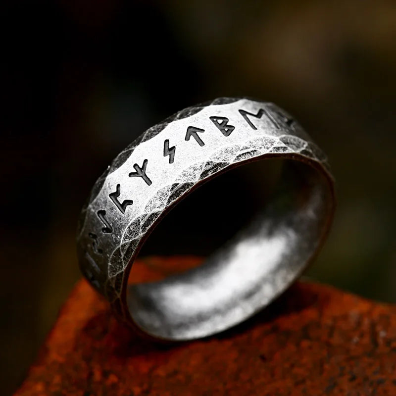 Vintage Odin Norse Viking Rune Rings For Men Fashion Stainless Steel Celtic Knot Rings Retro Couple Amulet Jewelry