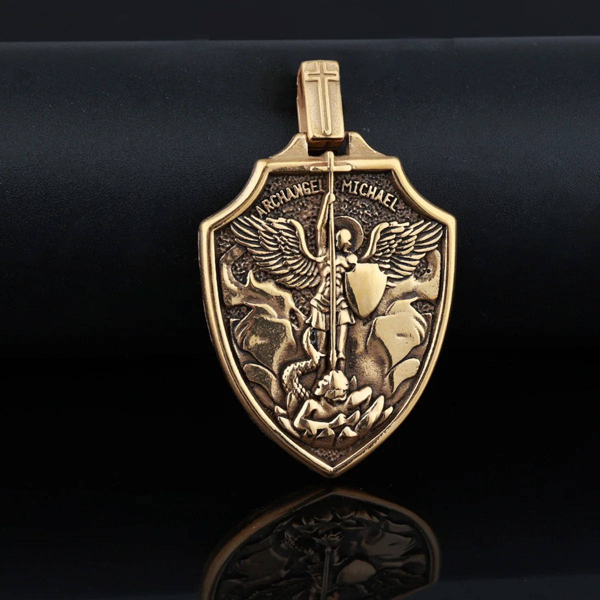 Archangel St.Michael Shield Amulet Stainless Steel Men Necklaces Pendant Chain Punk For Women Fashion Jewelry Gifts Wholesale