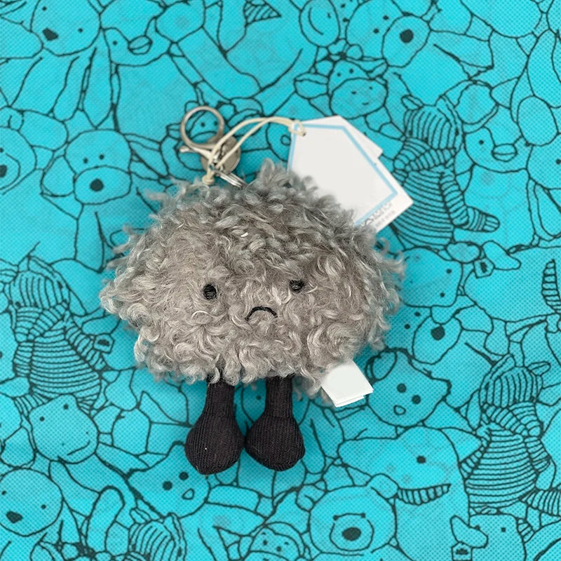 Golf Ball Plush Keychain, Jellyfish Keychain, Macaron Plush Toy, Cherry, Black Storm Cloud Plush JC Bag Charm