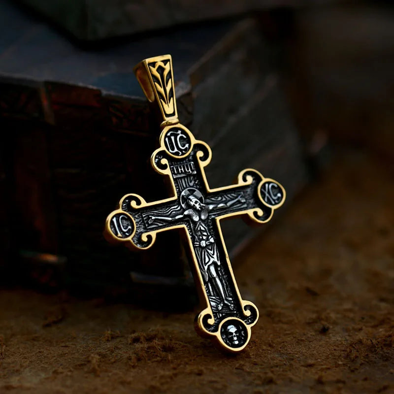 2022 NEW Men's 316L stainless-steel n Jesus Cross Amulet Pendant Necklace for teens punk biker Jewelry Gift free shipping
