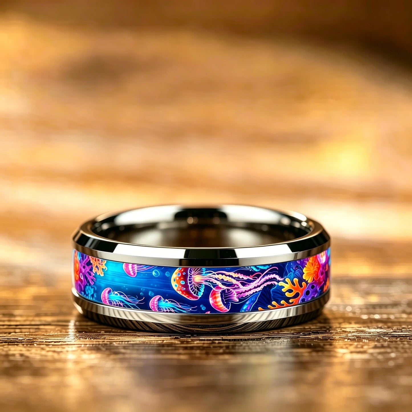 Cute Sweet Sea Starfish Jellyfish Rings Elegant Stainless Steel Rings For Women High Polished Wedding Band Jewelry Birthday Gift