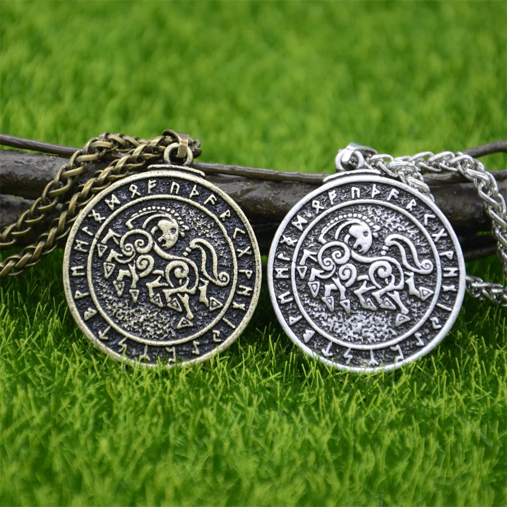 Nostalgia Sleipnir Thor Loki Asgard Horse Norse Runes Viking Jewelry Pendant Punk Necklace God Odin Amulet Talisman For Men