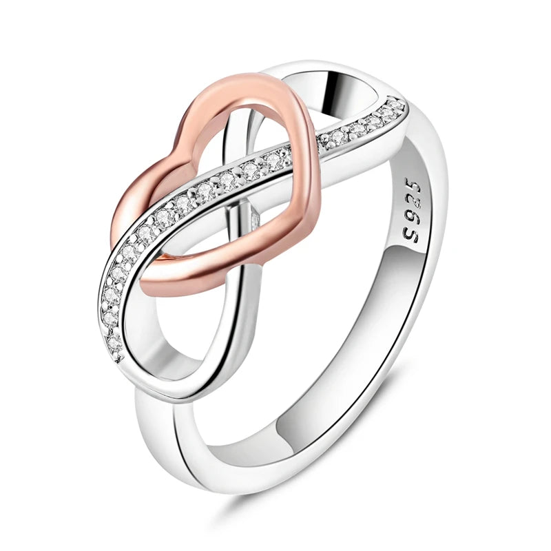 925 Sterling Silver Infinite Love Ring Original Luxury Design Zircon Finger Rings For Women High Quality Wedding Jewelry Gift