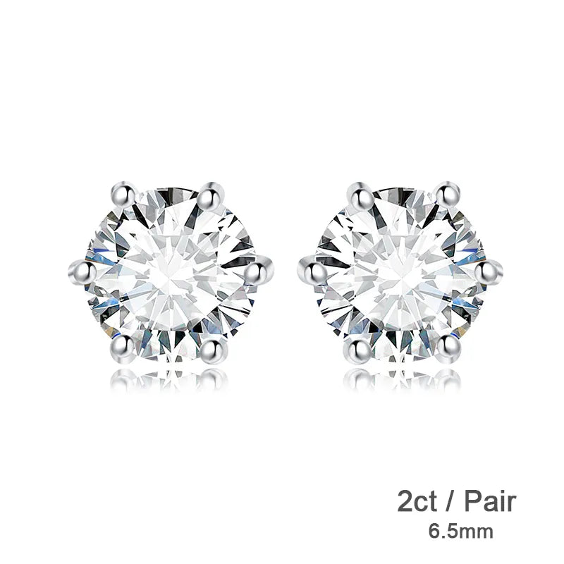 JewelryPalace Moissanite D Color Total 0.6ct 1ct 2ct 3ct 4ct 6ct S925 Sterling Silver Stud Earrings for Woman 2ct per Pair Yellow Gold Plated CHINA