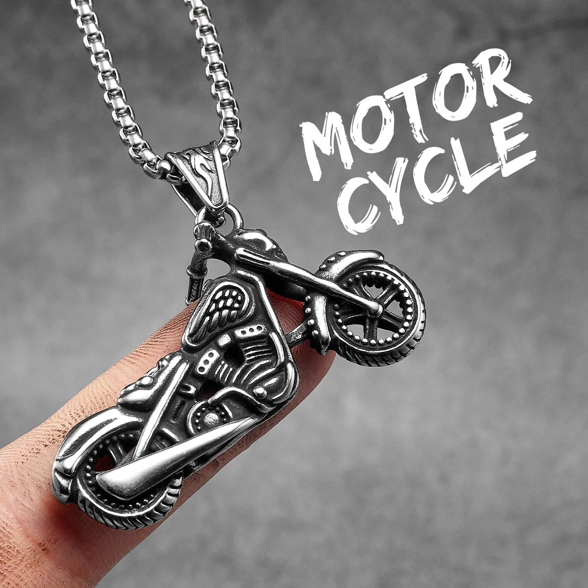 Vintage Punk Skull Motorcycle Biker Men Necklaces Stainless Steel Pendant Chain Women Jewelry Accessories Gifts Wholesale