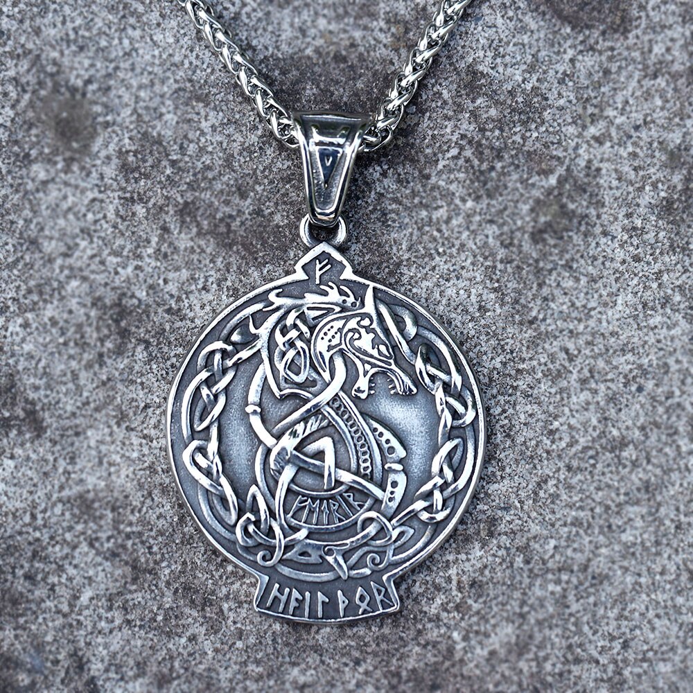 2022 NEW Men's 316L stainless-steel Norse Viking dragon Odin Pendant Necklace for teens Animal Jewelry Gift free shipping