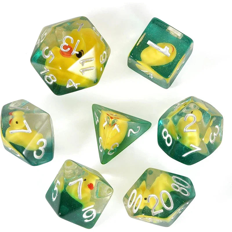 New DND Upscale 7Pcs Resin Dice Set Polyhedral Inline Animal D4 D6 D8 D10 D12 D20 Dices for RPG Board Game and Tabletop Games
