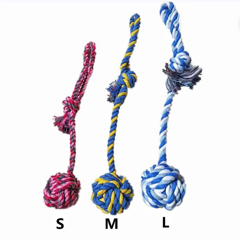 Strong braided Dog Training Toys Large Dog Pet Chew Rope Toy Puppy Cat Ball Toys Handmade Cotton Ball Rope Molar Toys random color