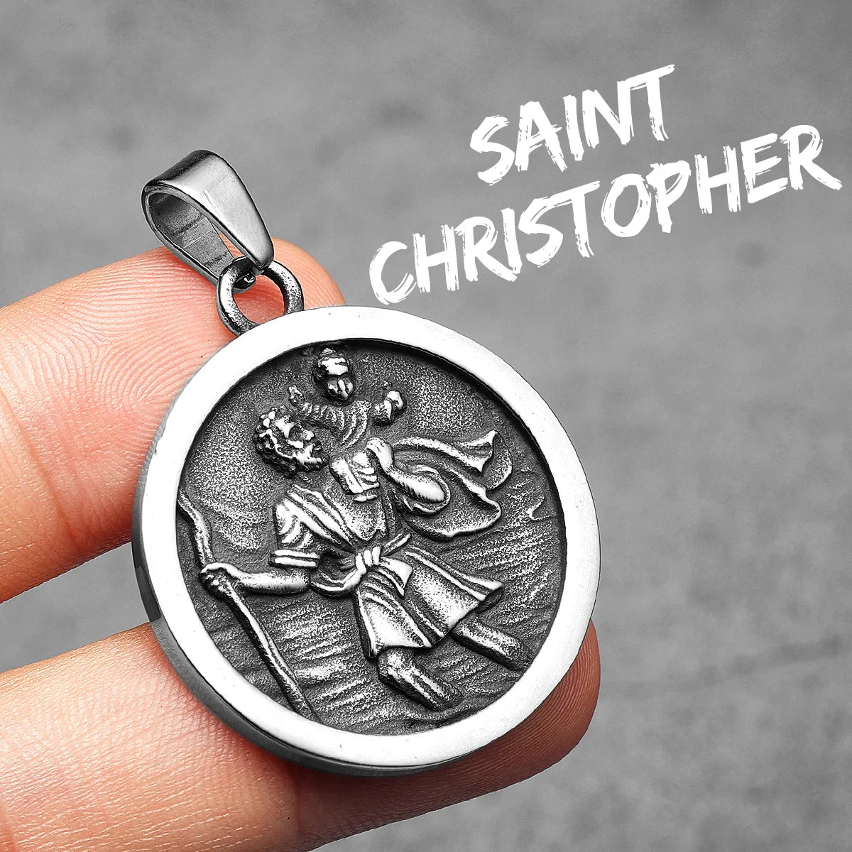 St.Christopher Rero Amulets Stainless Steel Men Necklaces Pendant Chain Punk For Women Fashion Jewelry Gifts Wholesale