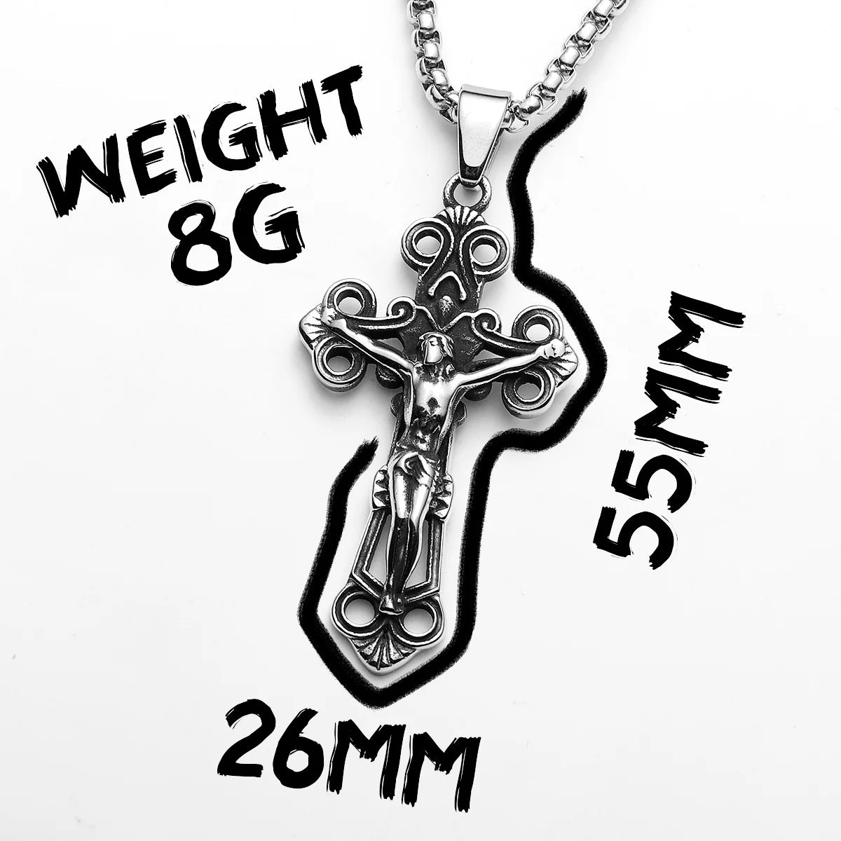 Jesus Cross Hollow Amulets Stainless Steel Men Necklaces Pendant Chain Punk For Women Fashion Jewelry Gift Wholesale Dropshiping