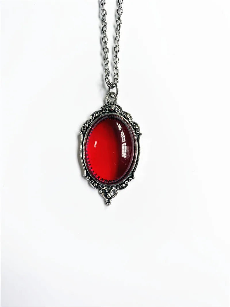 Gothic Vampire Blood Drop Pendant Necklace Vintage Purple Red Bat Eyes Charms Chains Witch Jewelry Accessory Gifts For Women