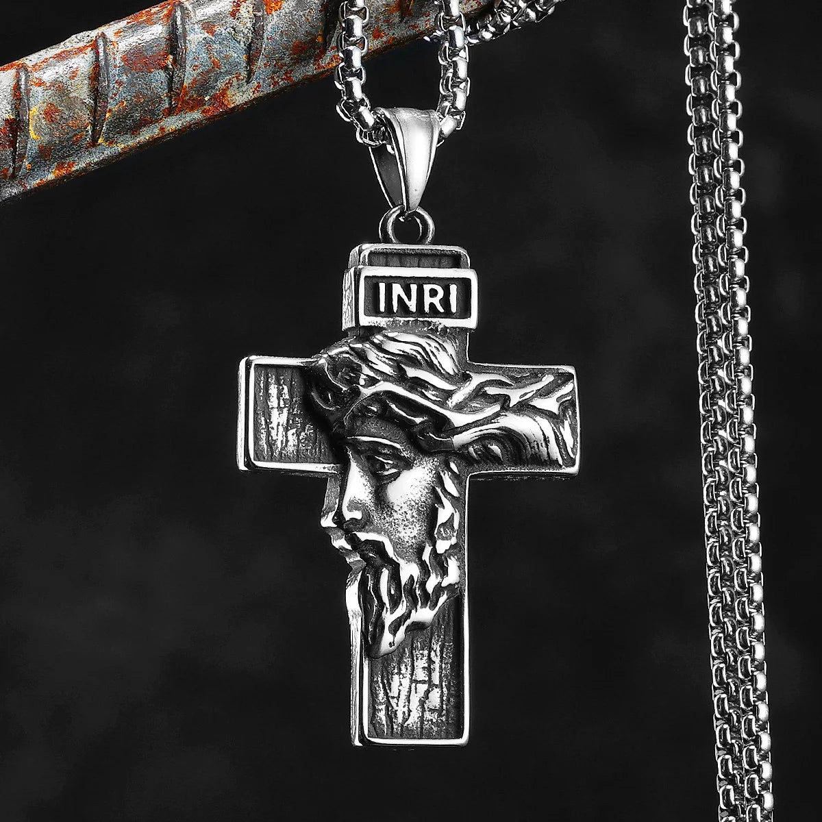 3D Jesus Cross Amulets Stainless Steel Men Necklaces Pendant Chain Punk For Women Fashion Jewelry Gifts Wholesale Dropshiping