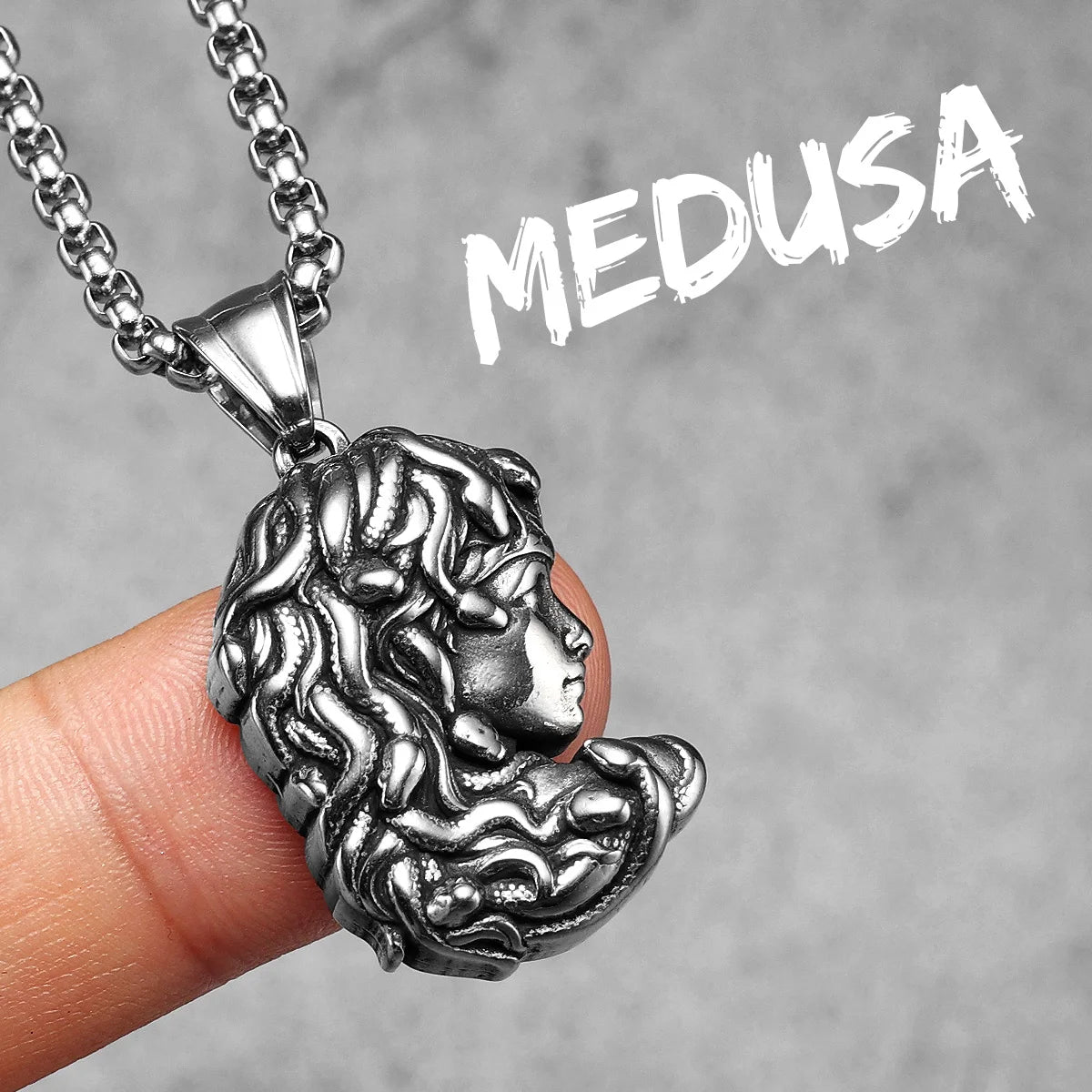 Greek Mythology Snake Hair Medusa Stainless Steel Men Necklaces Pendant Chain Amulet Vintage For Women Jewelry Gifts Wholesale