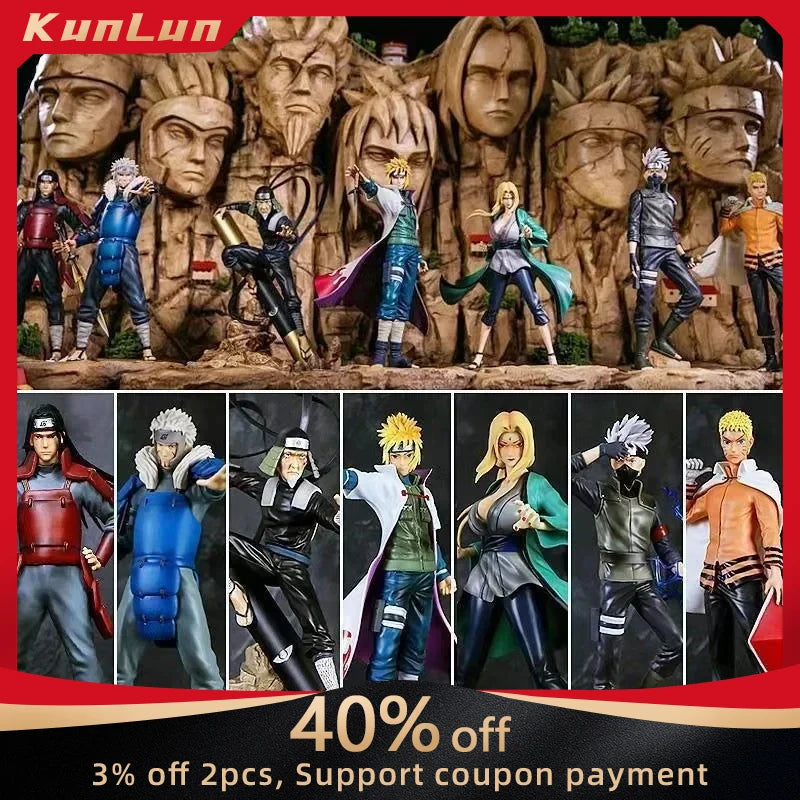 28cm Naruto Figure Anime Model GK Shippuden Boruto Kakashi Hokage Hashirama Tsunade Namikaze Minato Action Figure Kids Toy Gifts