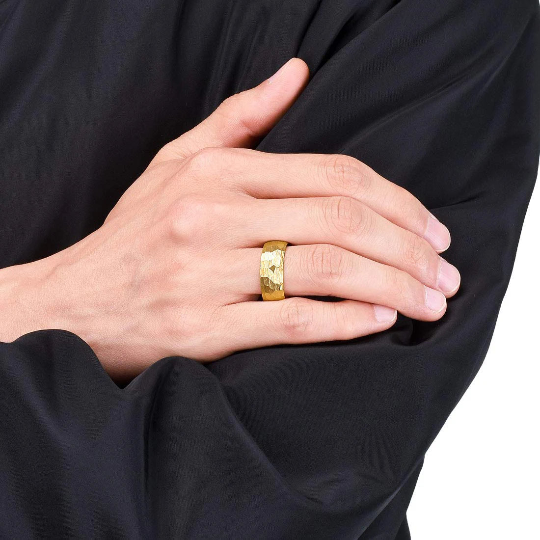 Fashion Hammered Multi-faceted Titanium Rings For Men Women Black Brushed Stainless Steel Couple Ring Wedding Engagement Jewelry