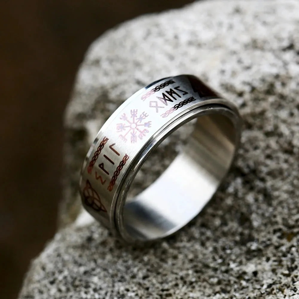Fashion Nordic Odin Viking Trinity Stainless Steel Ring Vintage Vikings Rune Ring Men Women Simple Amulet Jewelry Gift Wholesale