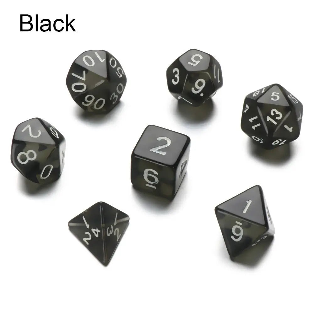 7Pcs Resin Polyhedral Dice Multi Sides Dices Set Table Games Accessories D6 D8 D10 D12 D20 For D&d DND B7