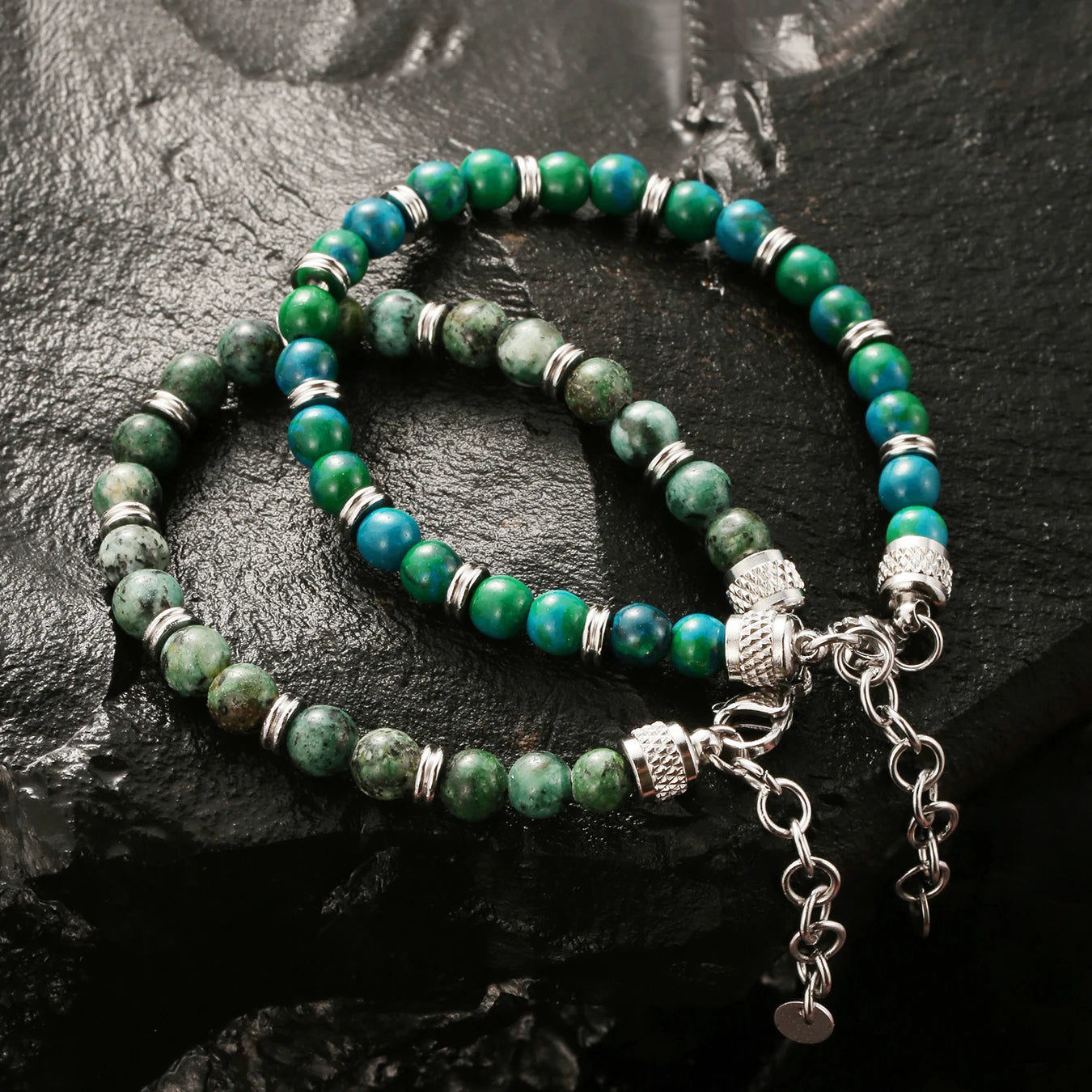 Pulseras Hombre Natural Stone Man Beaded Bracelets Homme lapis lazuli Phoenix Stone Men's Bracelets For Men Fathers Day Gifts