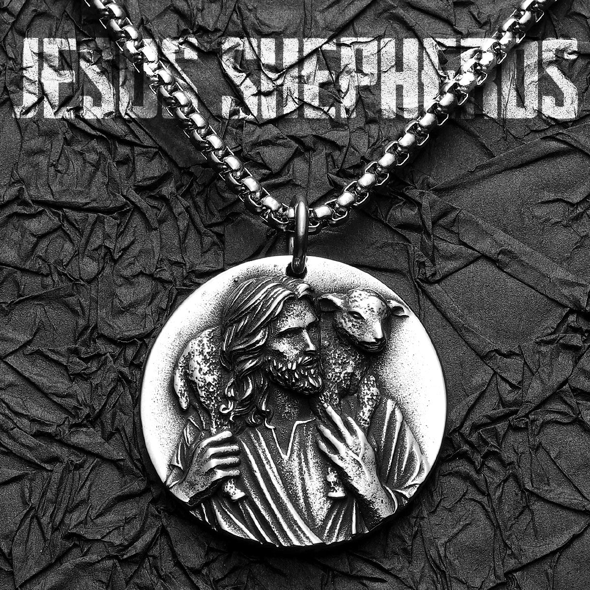Christian Jesus Shepherd Stainless Steel Men Necklaces Pendants Chain Powerful Amulet Cool New for Women Jewelry Gifts Wholesale