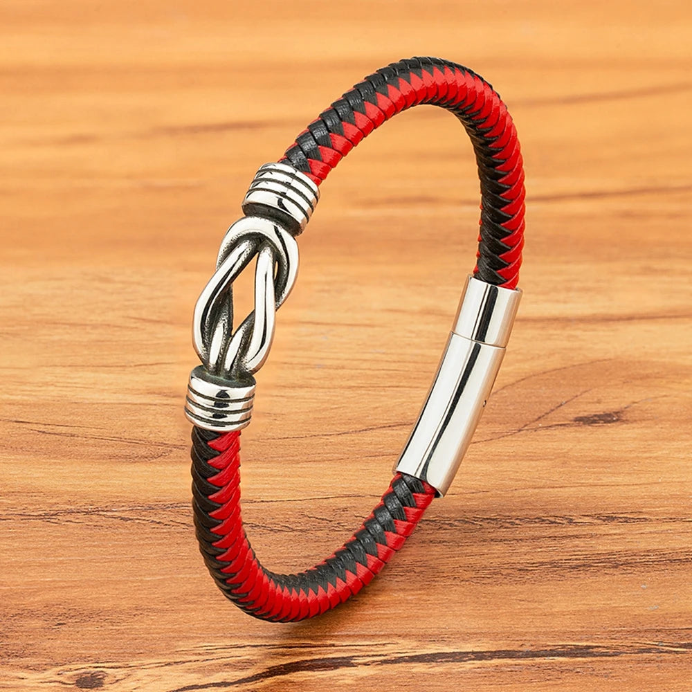 XQNI Fashion Men's Leather Bracelet Stainless Steel Irregular Accessories Commemorative Gifts for Charm Bangles Punk Jewelry