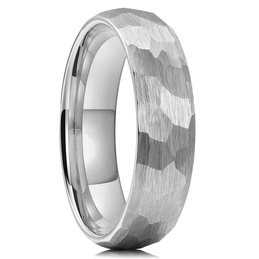 Fashion Hammered Multi-faceted Titanium Rings For Men Women Black Brushed Stainless Steel Couple Ring Wedding Engagement Jewelry